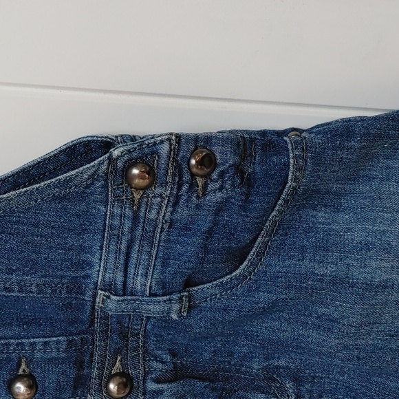 3/$25 Genevieve Lapierre girls jeans dress overall with buttons, pockets - Picture 3 of 6